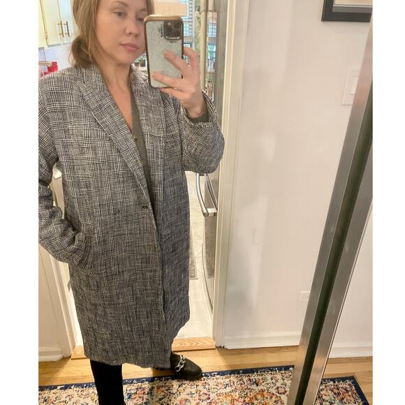 Veronica Beard Fiona Plaid Trench Dickey Blazer Coat Tweed Oversized Long sz XS - Picture 11 of 16
